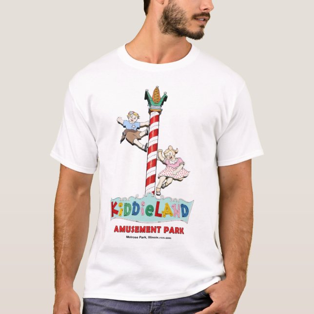 Camiseta Parque de diversões Kiddieland, Melrose Park, IL - (Frente)