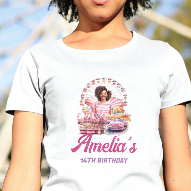 Camiseta Parque de diversões personalizado afro-americano (Criador carregado)