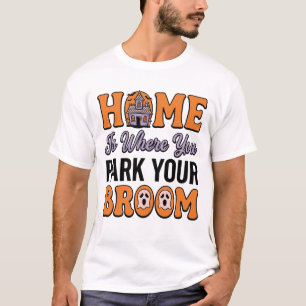 Camiseta Parque de Halloween em Casa, Estacione sua Vassour