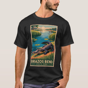Camiseta Parque Estadual Brazos Bend Texas Viagem Arte Vint