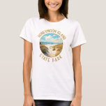 Camiseta Parque Estadual da Ilha de Honeymoon - Retro Dista<br><div class="desc">Parque Estadual da Ilha de Honeymoon vetor trabalho de arte design. Parte de uma corda de ilhas de barreira espumante no Golfo do México ao largo da costa oeste da Flórida.</div>