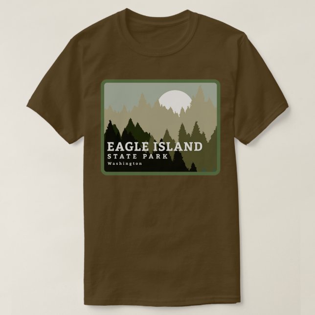 Camiseta Parque Estadual da Ilha Eagle Árvores de Washingto (Frente do Design)