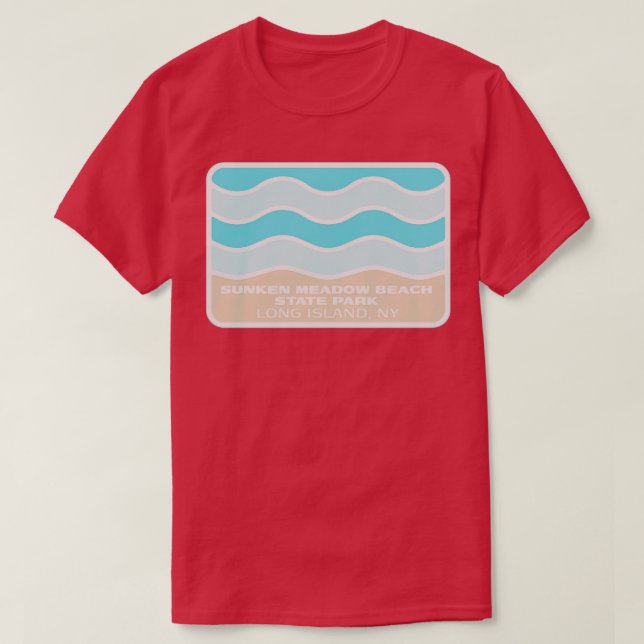 Camiseta Parque Estadual da Praia Sunken Meadow Crashin em  (Frente do Design)