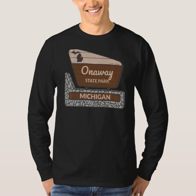 Camiseta Parque Estadual do Michigan MI - Sinal de boas-vin (Frente)