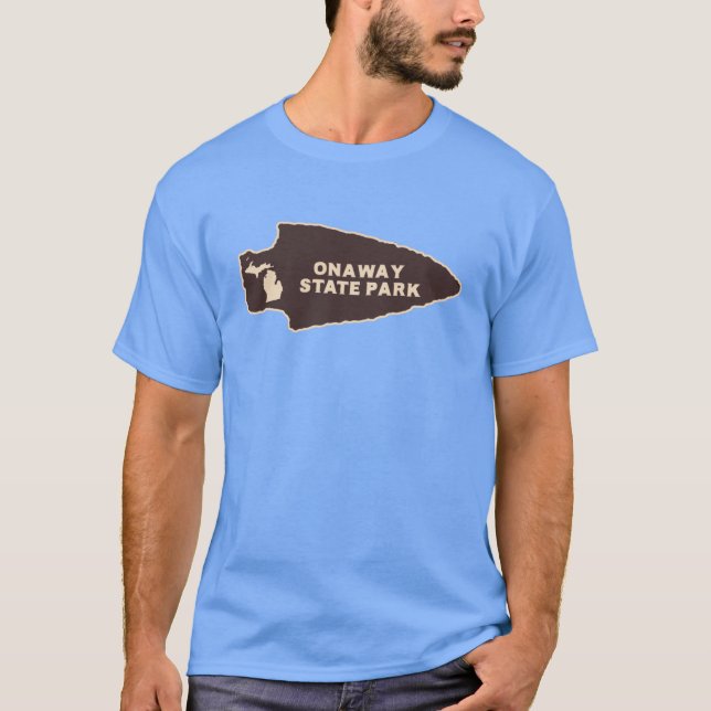Camiseta Parque Estadual Onaway Michigan MI Arrowhead Rústi (Frente)