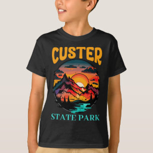 Camiseta Parque Estadual Retro Custer Camping ao Ar Livre T