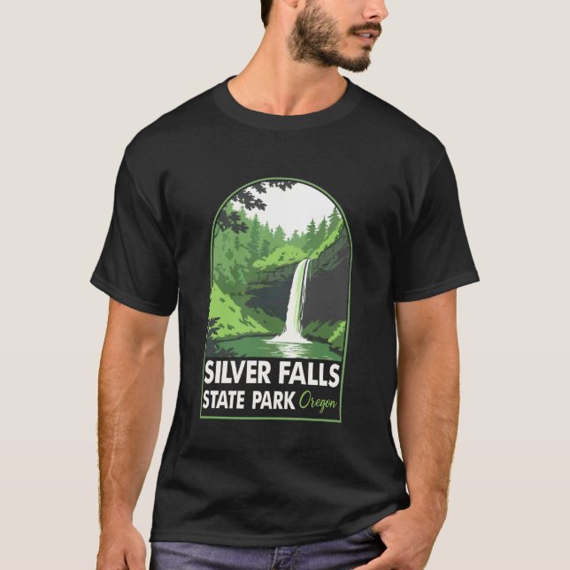 Camiseta Parque Estadual Silver Falls Oregon Camping Hiking (Frente)