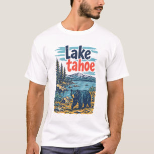 Camiseta Parque Lake Tahoe Paisagem Urso Fofo