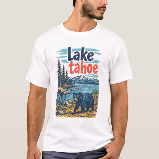 Camiseta Parque Lake Tahoe Paisagem Urso Fofo