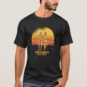 Camiseta Parque Montanhas Adirondack Casal Caminhada Pôr do