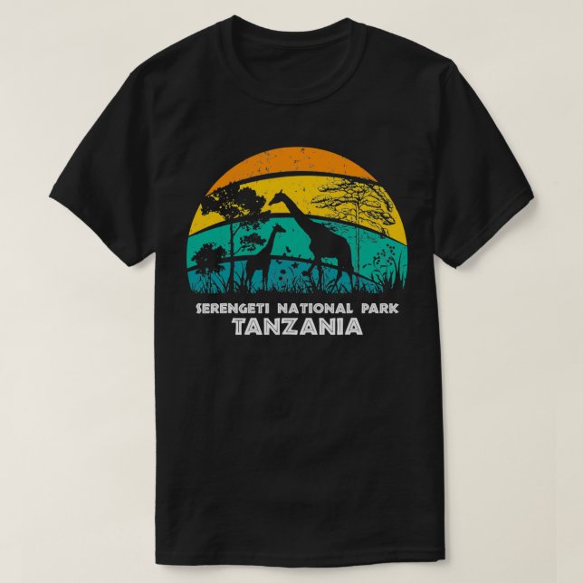 Camiseta Parque Nacional 1 do Vintage Retro Serengeti (Frente do Design)