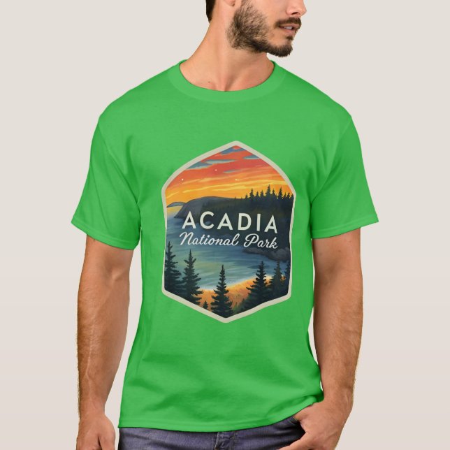 Camiseta Parque Nacional Acadia em Sunset (Frente)
