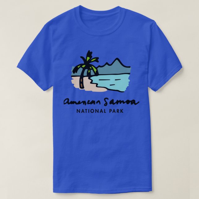 Camiseta Parque Nacional Americano Samoa Desenhado (Frente do Design)