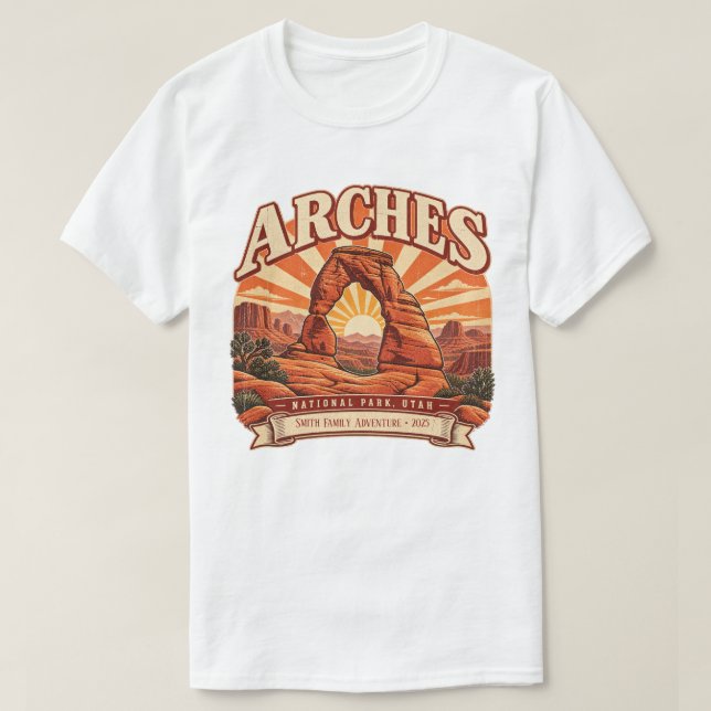 Camiseta Parque Nacional Arches Personalizado Utah (Frente do Design)