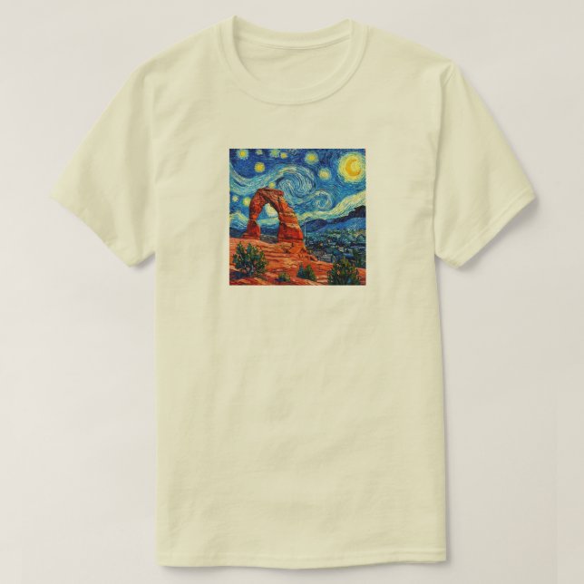 Camiseta Parque Nacional Arches Starry Night (Frente do Design)