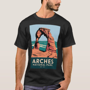 Camiseta Parque Nacional Arches Vintage Acampamento Caminha