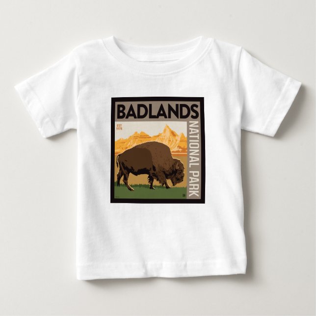 Camiseta Parque Nacional Badlands | Buffalo (Frente)