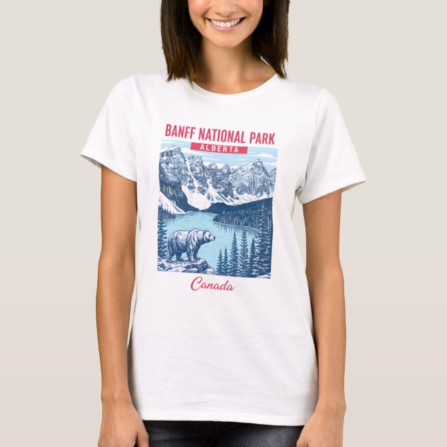 Camiseta Parque Nacional Banff Alberta Canadá Pastel Fofo (Frente)
