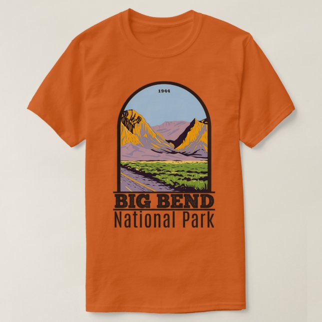 Camiseta Parque Nacional Big Bend Chisos Montanha 1 (Frente do Design)