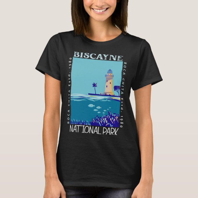 Camiseta Parque Nacional Biscayne Boca Chita Key Angustiado (Frente)