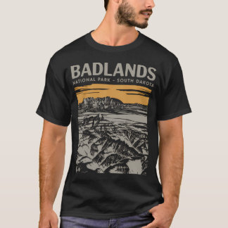 Camiseta Parque Nacional da Badlands Wilderness Hiking Camp