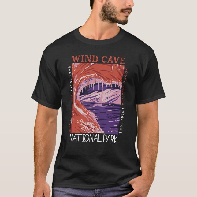 Camiseta Parque Nacional da Caverna Eólica, Dakota do Sul,  (Frente)