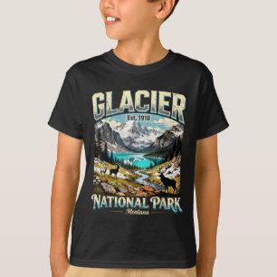 Camiseta Parque Nacional da Glaciar Montana Arte da Naturez