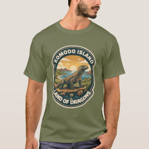 Camiseta Parque Nacional da Ilha de Komodo Indonésia Vintag