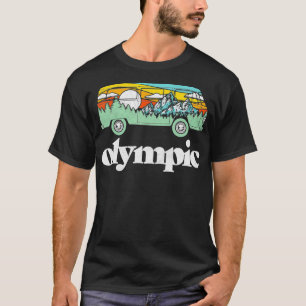 Camiseta Parque Nacional da Olimpiadas Retro Hippie Van Nat