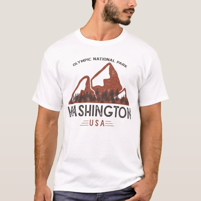 Camiseta Parque Nacional da Olimpiadas Vintage (Frente)