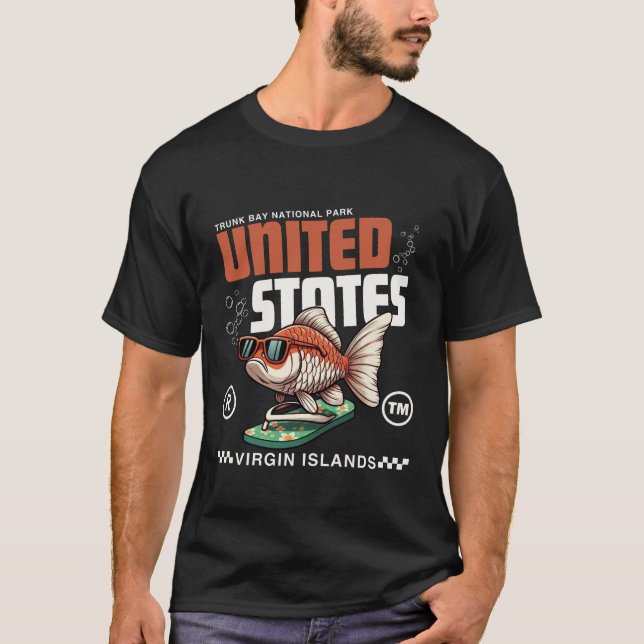 Camiseta Parque Nacional da Trunk Bay, Ilhas Virgens Americ (Frente)