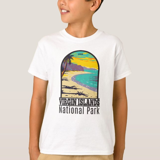 Camiseta Parque Nacional das Ilhas Virgens Baía de Trunk Ba (Frente)