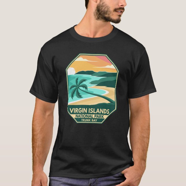 Camiseta Parque Nacional das Ilhas Virgens - Emblema Retroa (Frente)