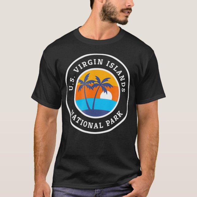 Camiseta Parque Nacional das Ilhas Virgens - Retro T Shirt  (Frente)