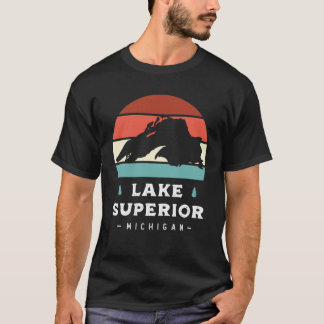 Camiseta Parque Nacional de Acampamento Retro Lago Superior