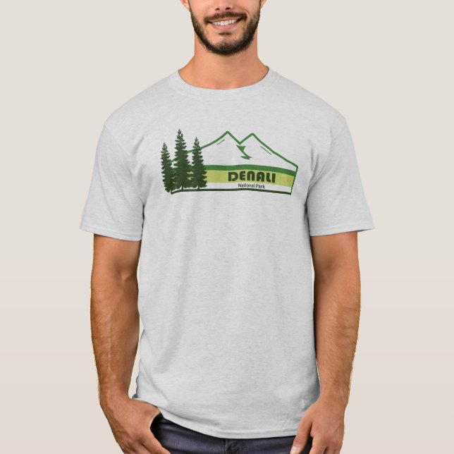 Camiseta Parque Nacional de Denali, Alasca, Greve Verde (Frente)