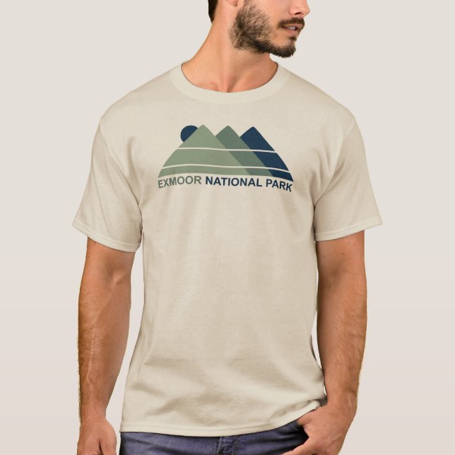 Camiseta Parque Nacional de Exmoor Montanha Sol (Frente)