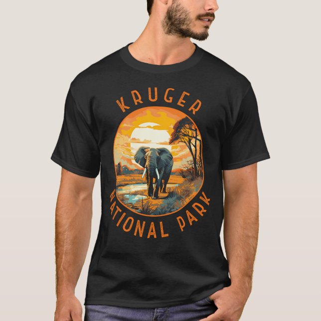 Camiseta Parque Nacional de Kruger, África do Sul, Elefante (Frente)