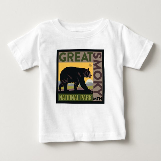 Camiseta Parque Nacional de Montanha excelente | Urso (Frente)