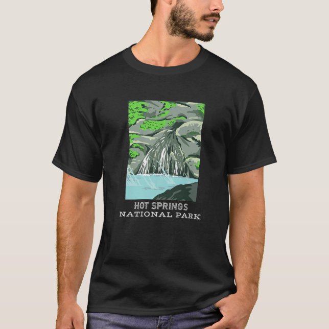 Camiseta Parque Nacional de Primaveras Quentes - Arqueação  (Frente)