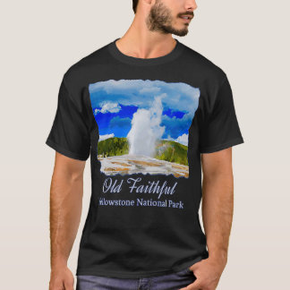 Camiseta Parque Nacional de Yellowstone Antiga e Fiel Geyse