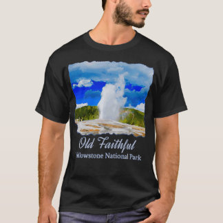 Camiseta Parque Nacional de Yellowstone Antiga e Fiel Geyse