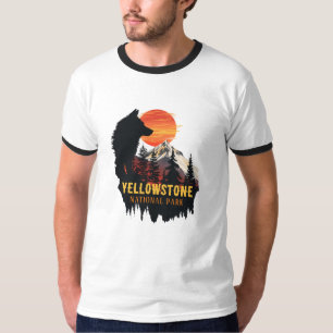 Camiseta Parque Nacional de Yellowstone, Arte do Pôr do Sol