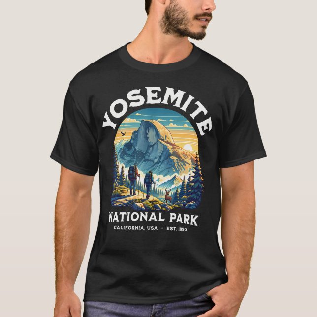 Camiseta Parque Nacional de Yosemite Retro (Frente)