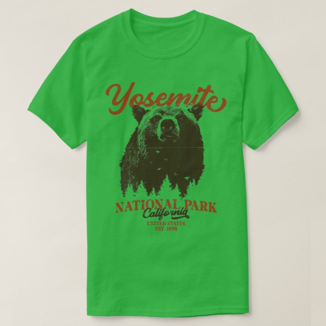 Camiseta Parque Nacional de Yosemite, Urso Negro da Califór (Frente do Design)