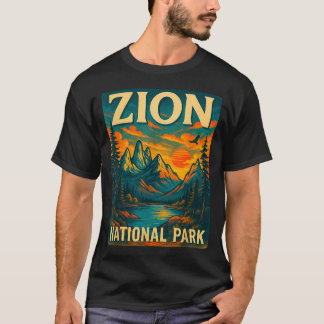 Camiseta parque nacional de zion viagens vintage ao ar livr