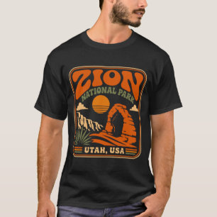 Camiseta parque nacional de zion vintage retrô canyon ao ar