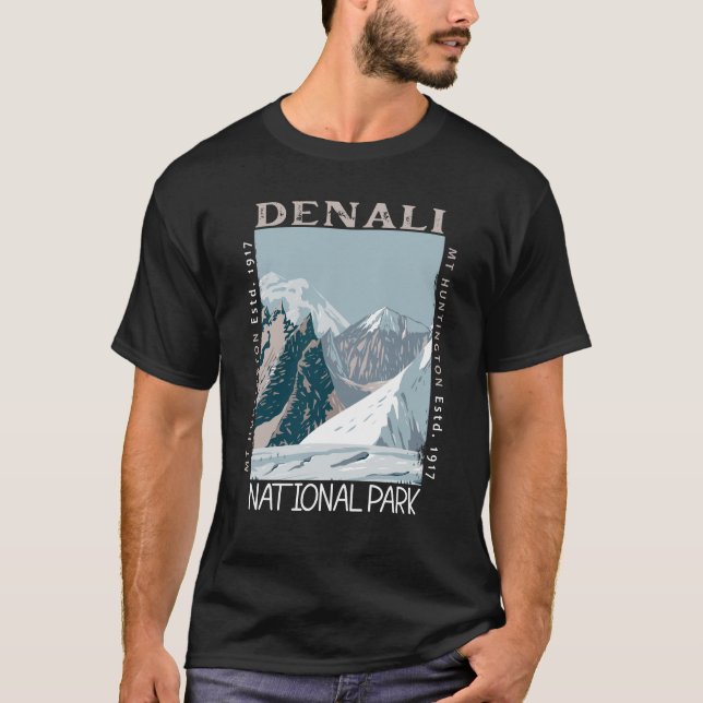 Camiseta Parque Nacional Denali Alaska Monte Huntington Ret (Frente)
