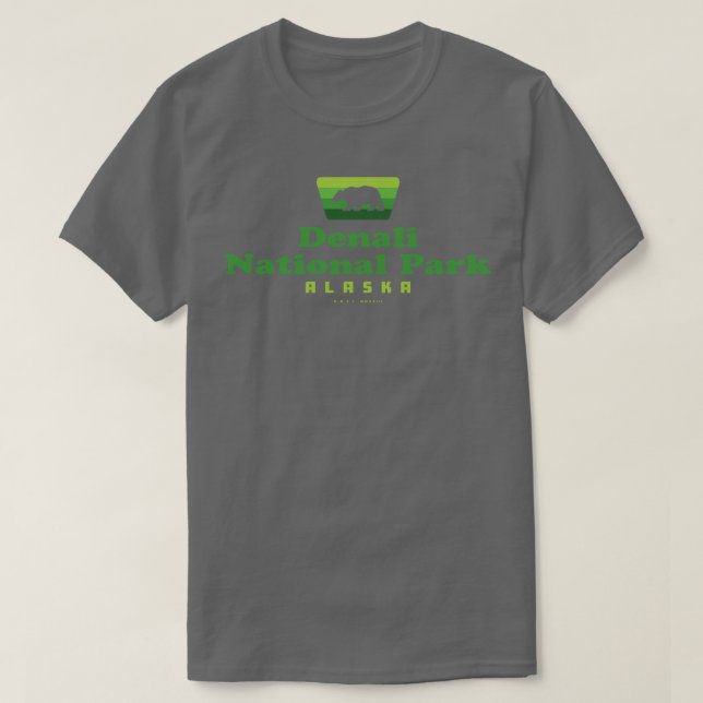 Camiseta Parque Nacional Denali - Crachá Bear Verde (Frente do Design)