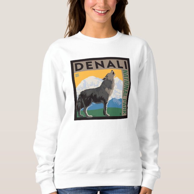 Camiseta Parque Nacional Denali | Lobo Howling (Frente)